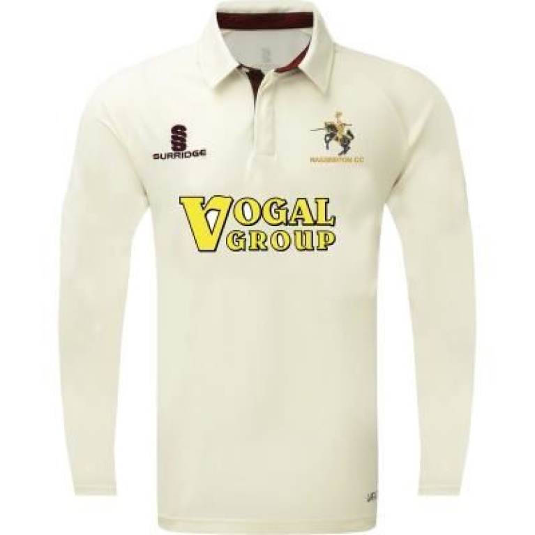 Nassington CC - Ergo Long Sleeve Maroon Trim Shirt