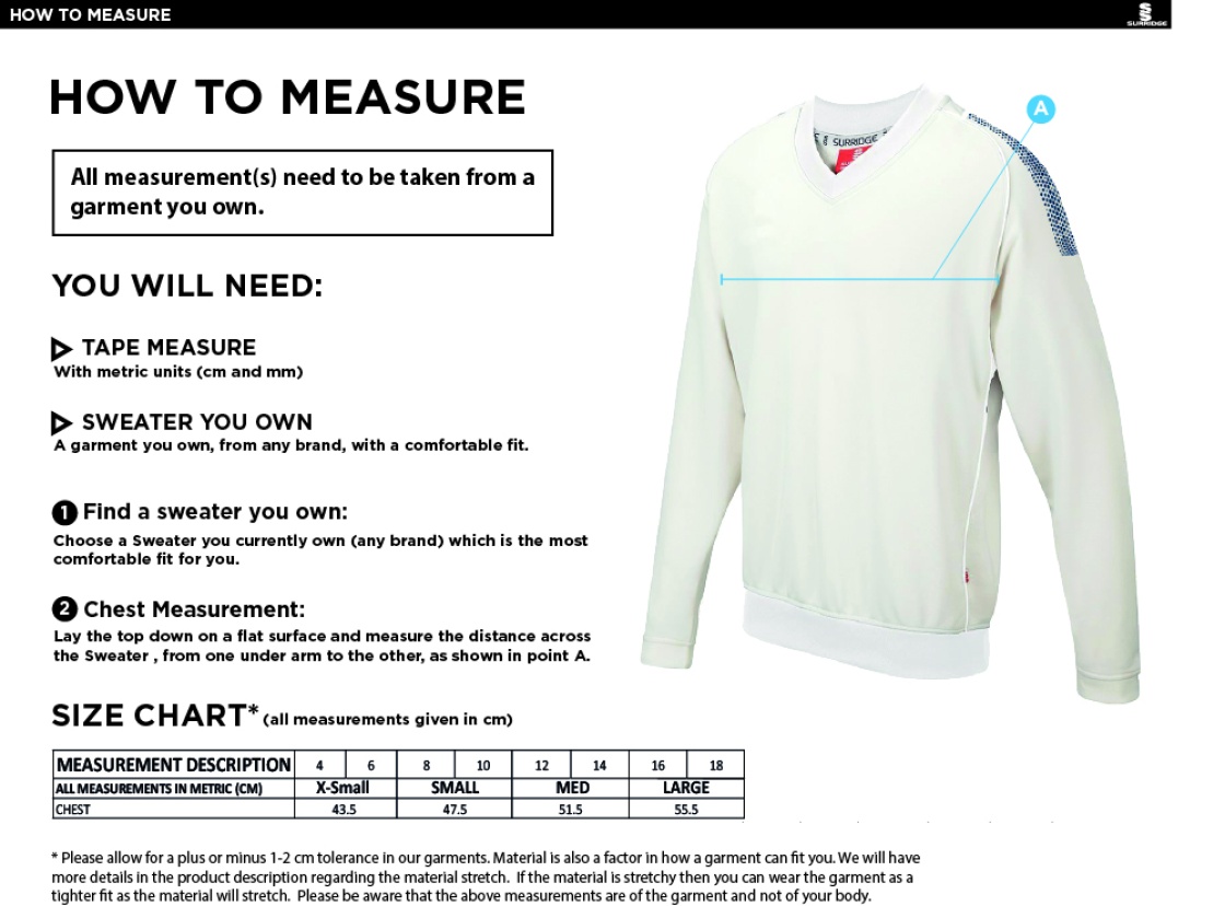 NASSINGTON CC BLAST LONG SLEEVE WOMEN'S SWEATER - Ivory - Size Guide