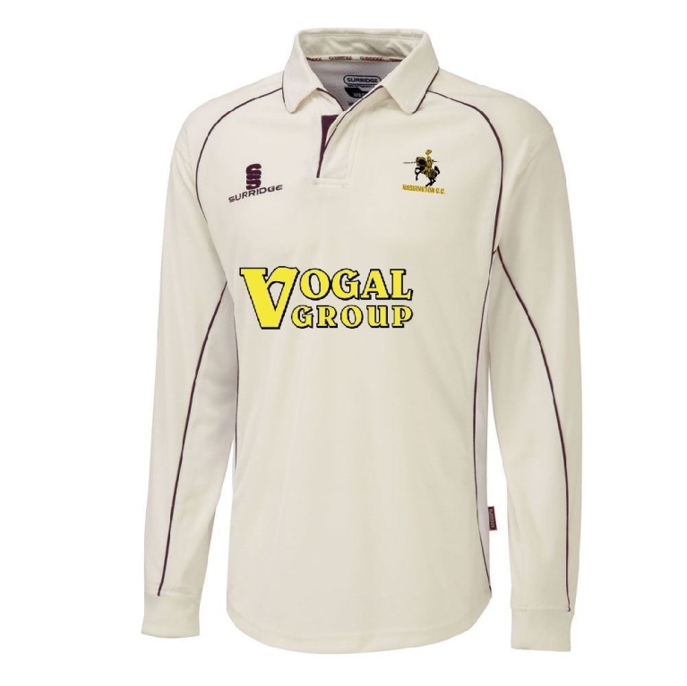 Nassington CC - Premier Long Sleeve Maroon Trim Shirt