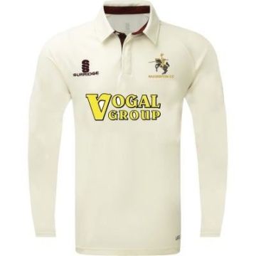 Nassington CC - Ergo Long Sleeve Maroon Trim Shirt