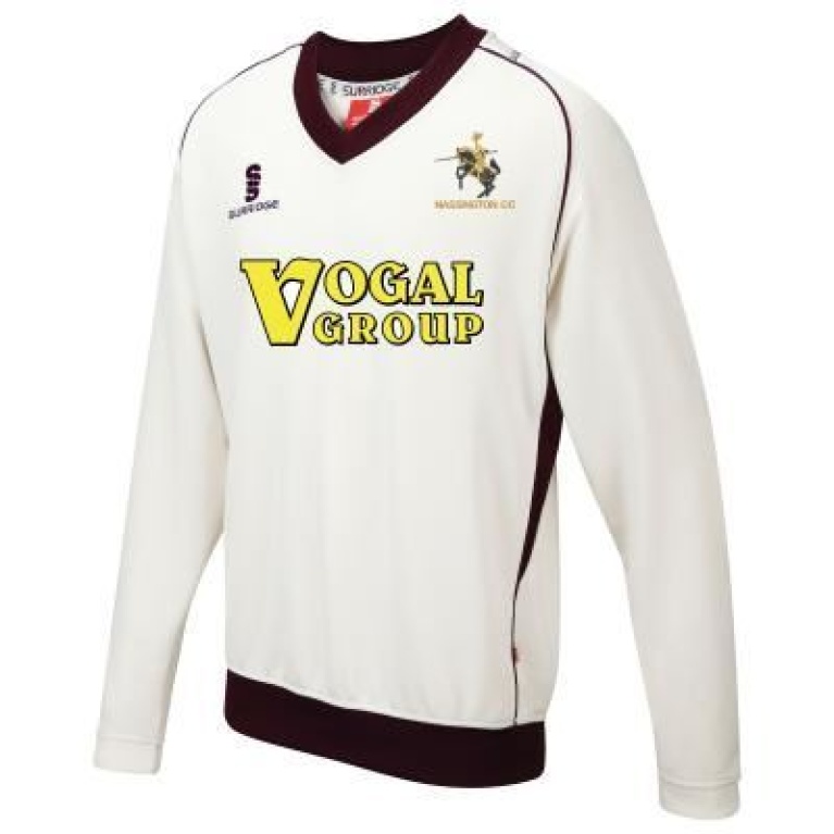 Nassington CC - Long Sleeve Sweater Maroon Trim